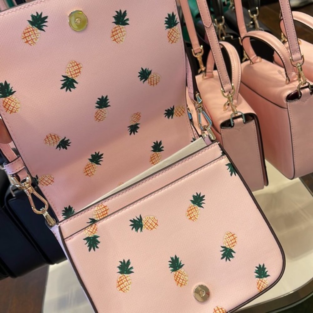 Kate Spade Staci Square Pineapple Crossbody Pink Multi - Picture 5 of 16